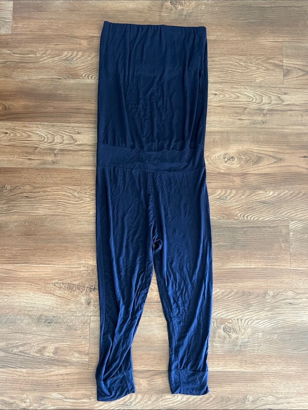 Riller & Fount Navy Fold-Over Waistband Jumpsuit